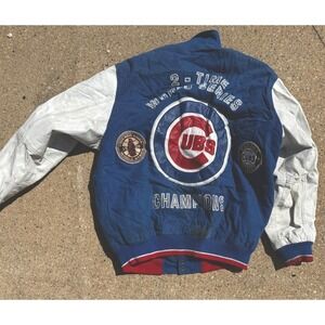 Vintage Chicago Cubs Leather Varsity Jacket G-III World Series Champs L